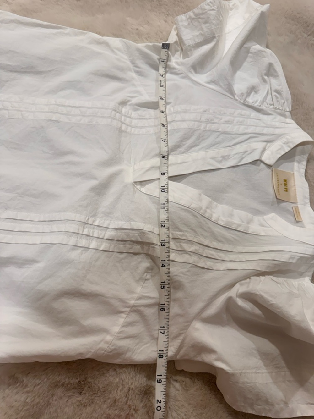 Anthropologie White Pintuck Popover Top - Picture 5 of 14
